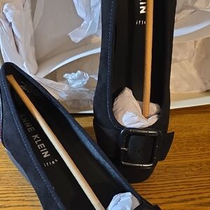 Anne Klein Black Heels with Buckle